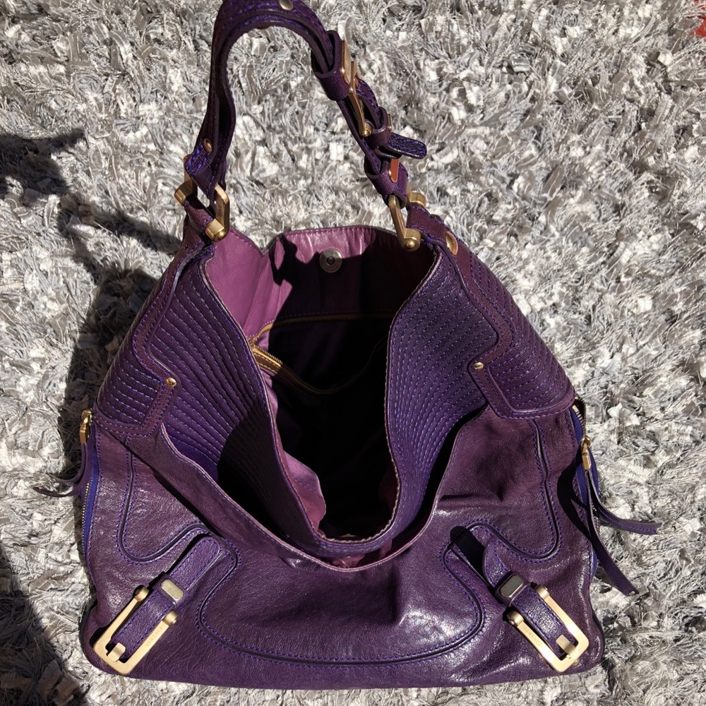 Versace purple leather bag